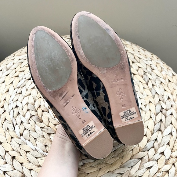 Cole Haan NIKE AIR genuine real fur dyed cow hair animal print slip on flats - Picture 6 of 8